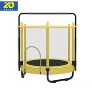 24 小时发货Zoshine 60" Trampoline Kids 5FT Indoor Outdoor Trampoline Mini Baby Toddler Trampoline with Enclosure Net Basketball Hoop RANDBJ