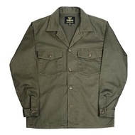 เสื้อเชิ้ตคอปกปานิชสไตล์ทหารผ้าฝ้ายแท้ Real McCoy OG107 ปีแรก ซ่อมแซม แจ็คเก็ตเสื้อเชิ้ตสไตล์ย้อนยุค