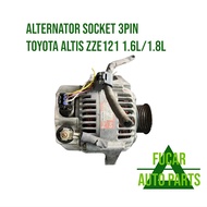 USED ALTERNATOR SOCKET 3PIN TOYOTA ALTIS ZZE121 1.6L/1.8L JAPAN PARTS