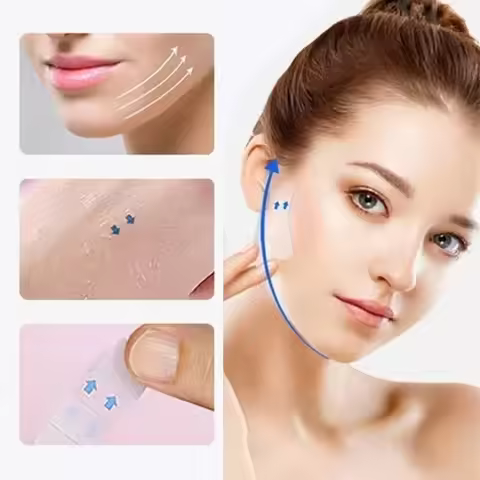 50pcs/100pcs New Waterproof Face Lift Tape Transparent Adhesive Tape Thin Face Patches Invisible Mak