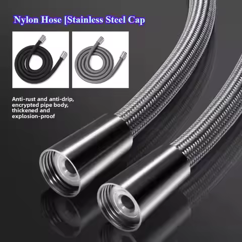 Bathroom Nylon High Pressure Flexible Smooth 1.5/2.0 Meter Shower Hose Flexible Handheld Anti Windin