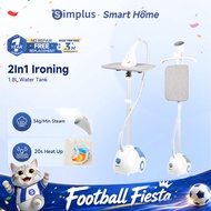 Simplus Pink 2 in 1 Iron Steam Garment Steamer丨2000W丨34g/min Steam Output | Ironing Board丨Rotatable 