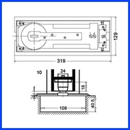 ➴ ◸ ∼ BESSER 300 HEAVY DUTY PIVOT FLOOR SPRING HINGE DOOR HOLD OPEN 100 TO 120KG