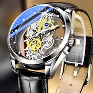 Men's automatic fully mechanical quartz watch double-sided transparent leakage with background