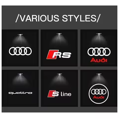 2PCS LED Car Door Logo Projector Light For Audi A6 C5 C6 C7 C8 A4 B5 B6 B7 B8 B9 S3 S4 S5 Q3 8U Q5 8