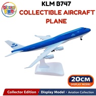 20cm KLM B747 with Landing Gear Diecast Aircraft Model Alloy Airplane Collectible Educational Toy Ki