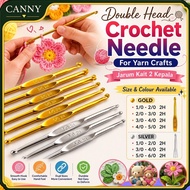 1PCS 2H JARUM KAIT KELULI TAHAN KARAT GOLD SILVER 0.6MM-1.9MM/CROCHET WOOL KNITTING NEEDLE/CROCHET N