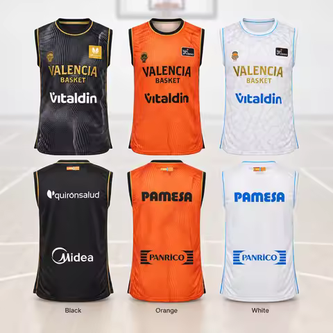 Valencia Basket Jersey 2026/27 Unissex, Regata de Basquete Sem Mangas, Camisa Esportiva Respirável p