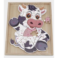 Puzzle 26 pieces of double-sided dairy cow 1-26; A-Z; educational toy
