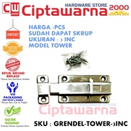 Grendel Pintu Kayu Stainless Tower 3 inch Kunci Grendel Slot Pintu