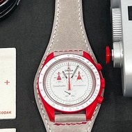 手工皮革錶帶 代用 專用錶帶 swatch x omega moonswatch 20mm
