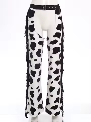 Women Carnival Party Crotch-less Hippie Biking Riding Cowgirl Chaps Pants Fashion Halloween Cowgirl 