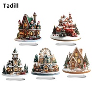 Tadill House 2D Collectible Snow Scene House for Living Room Holiday Bedroom Decor