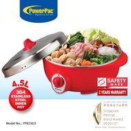 PowerPac Electric Steamboat Hot Pot with Stainless steel inner pot 4.5L (PPEC813)