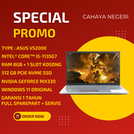 PROMO LAPTOP ASUS V5200E Intel CORE i5 Gen 11 RAM 8GB SSD 512GB VGA NVIDIA GEFORCE MX350 LAYAR FULL 