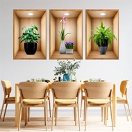 Creative Design 3D Plant And Flowers Wall Sticker Big Size House Study Office Door Decorative Painting Sticker