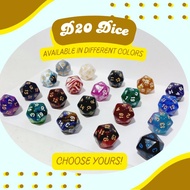 1 pc. D20 Dice - Available in Different Colors - For Desk Accessories, Board Games, Collectibles