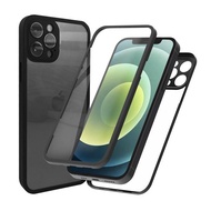 Tomaka iPhone12 pro全面保護ケース ガラスフィルム クリア 両面強化ガラス 360°全面保護 MagSafe対応 100％