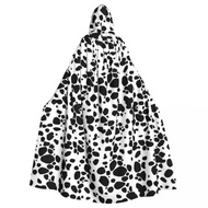 Dalmatian Dog Aaaaa Print Long Hooded Cloak Witch Medieval Costume Cosplay Cape Halloweenparty Adu