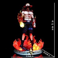 惠美玩品 海賊王 GK 公仔 2011 火拳手臂 夢幻艾斯 場景 雕像 七色可發光 盒裝
