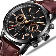 นาฬิกาแฟชั่นผู้ชาย Lige แบรนด์ชั้นนำนาฬิกาหนังโครโนกราฟกันน้ำกีฬาวันที่อัตโนมัตินาฬิกาข้อมือควอตซ์สำหรับผู้ชาย relogio masculino