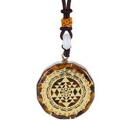 Lotus Eye Epoxy Gravel Pendant Long Sweater Chain Seven Chakra Energy Yoga Necklace Fashion Jewelry Gift for Women Men