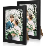 Joyberg 2 Pack 5x7 Picture Frame, Picture Frame Black, Plastic 5x7 Frame for Tabletop Display, Photo