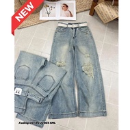 ELWYN women's straight-leg jeans, streetwear style jeans size S M L 22404