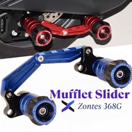 Zontes 368G Exhaust Slider Aluminum Muffler Slider with Axle Cap ZONTES 368G