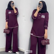 Setelan Kulot Import Wanita Lia Import // Oneset Knit Import Wanita Lia Terbaru Modern Kekinian