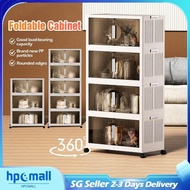 【SG Stock】Foldable Storage Cabinet/ Bookshelf Plastic Storage Rack Double Door Wardrobe/Toy Storage 