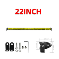 สปอร์ตไลท์ led 12v รถยนต์ 12D Super Slim LED Light Bar White/Yellow 12" 22" 32" 12V 24V 78W 156W Com
