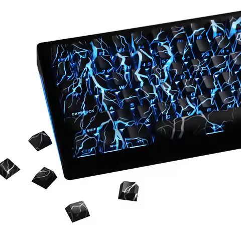 YMDK 140 Keys Spider Web Lightning Meteor Showe Hurricane Side-lit Dye Sub Custom Keycaps for MX Mec