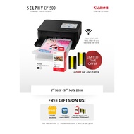 Canon Selphy CP1500 Compact Photo Printer + Canon RP-108 Photo Paper (Canon Malaysia Warranty)