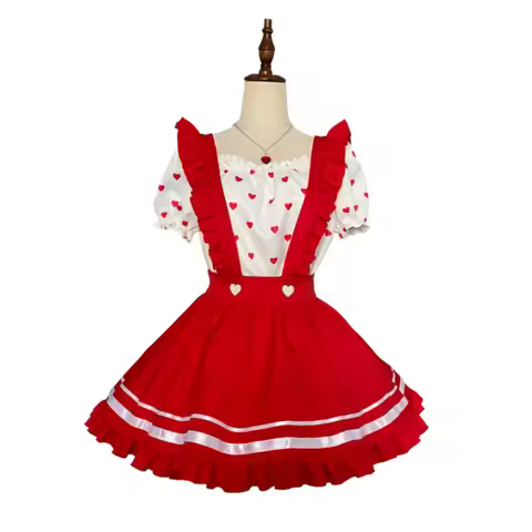 Aikatsu Ichigo Hoshimiya Red—Top Idol Stage Performance Cosplay Women's Anime—Halloween Cosplay Cost