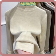 MISUPS Turtleneck Sweater, Elegant Autumn Winter Knitted Pullover,  Slim Tops Thicken Warm Sueter Kn