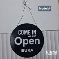 Round Open Close Sign BOARD Reversible Square/ Acrylic Sign Open Close/ Open Close Info BOARD/