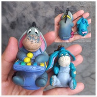 GANTUNGAN 2pc figure toy set: finger doll Eeyore donkey donkey and key chain Eeyore donkey