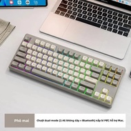 Bàn Phím Cơ Bluetooth Không Dây FreeWolf M87 Chế Độ Kép Keycaps PBT Im Lặng Để Chơi Game Và Sử Dụng