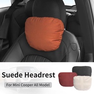 Car Headrest Neck Support Seat For Mini Cooper F56 F60 R56 R60 J01 J05 U25 F66 Suede Soft Universal 