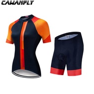Cycling Jersey set for  Women 100% Polyester Summer  Short Sleeve Cycling Jersey Breathable MTB Bicycle Clothing
