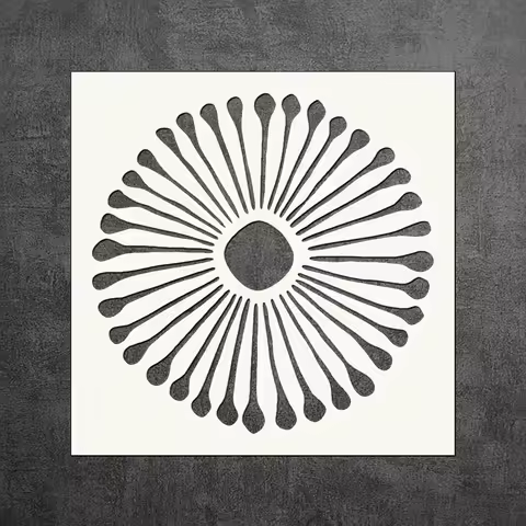 2pcs Sunburst Wall Decor Stencil | Reusable | DIY Airbrush Painting | Bohemian Style | Furniture Til