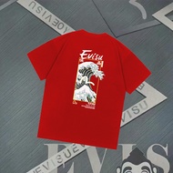 T-shirt Evisu/T-shirt Evisu Lelaki dan wanita T-shirt bercetak T-shirt sukan retro bernafas JIDE