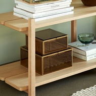 【Hübsch】－151201 琥珀色水晶玻璃置物盒組 收納盒 飾品盒