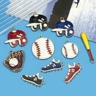 Oil Drip Sports Tricolor Baseball Helmet/Shoes/Baseball Alloy Pendant Creative Jewelry Accessories