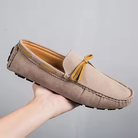 Plus Size Handmade Beanie Shoes for Couples, Trendyy British Style Casual 45 Slip-On Driving 46 Larg