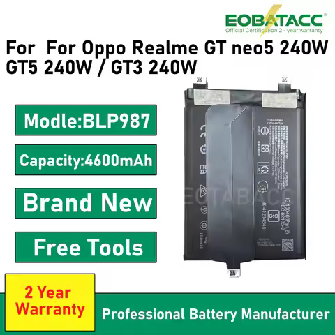 2026 Years BLP987 4600mAh Battery For Oppo Realme GT neo5 240W GT5 240W / GT3 240W mobile phone batt