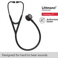 Littmann Stethoscope Black Tube, Black-Finish Chestpiece, Violet Stem, Cardiology IV 6203