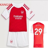 25/26 Arsenal Home Kids Soccer Jersey With Socks Saka Star Printed Football Shirt （ALO）