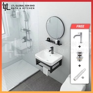 CORRO Modern Design Bathroom Basin Cabinet Aluminium Basin Cabinet Wash Basin With Glass Shelf With Mirror